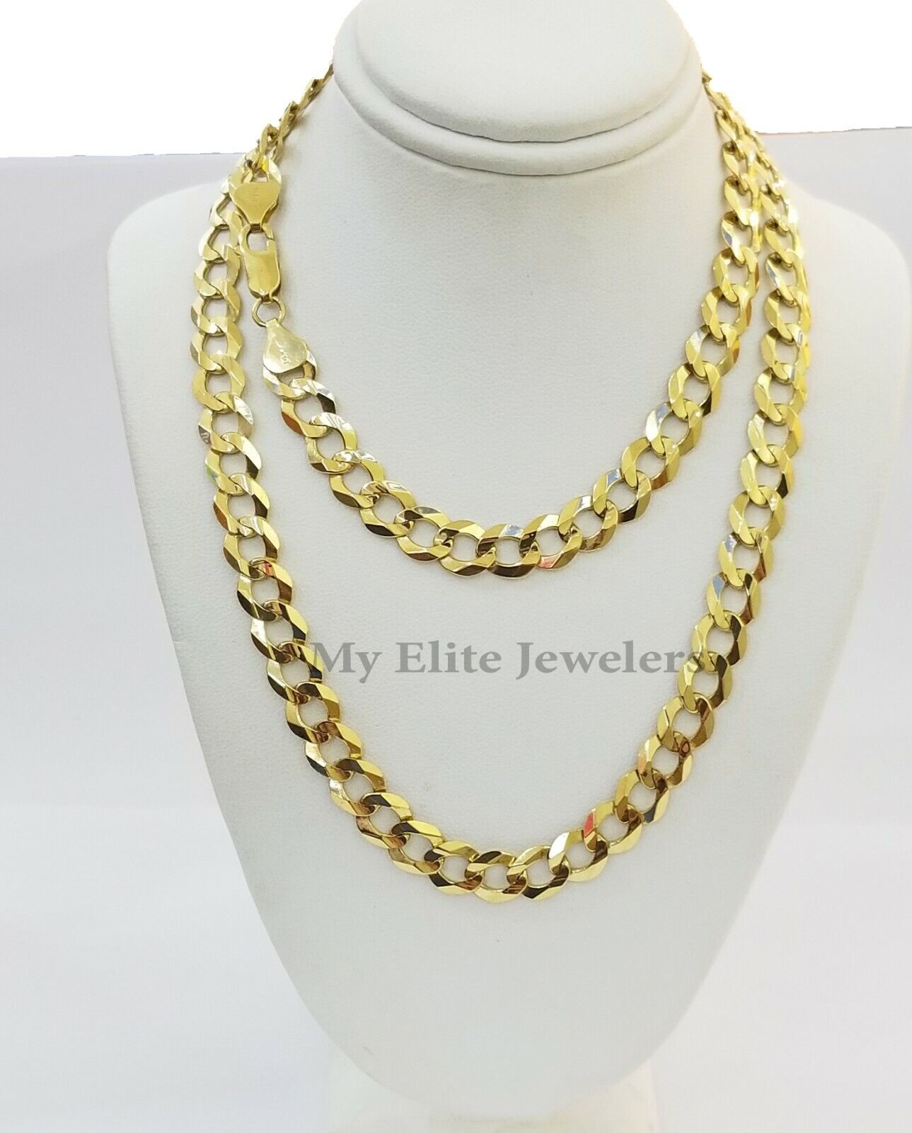 Solid 14k Yellow Gold Cuban Curb Link Chain 9mm Necklace 22" Real Gold Sale - GoldenlinQ